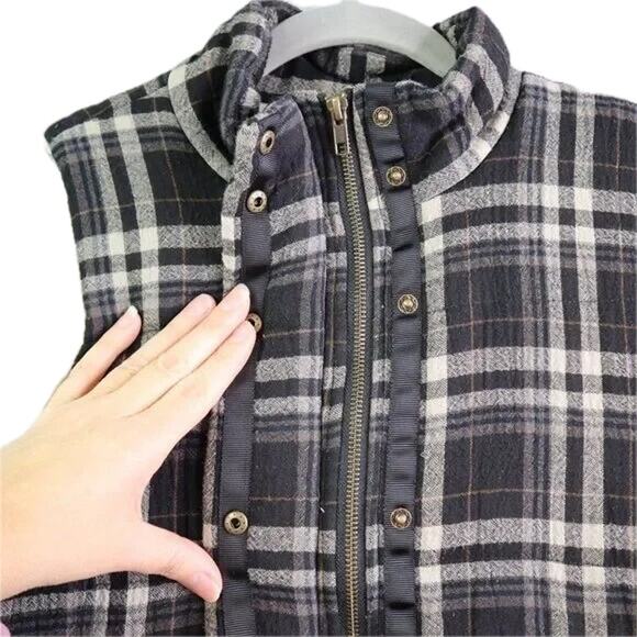Anthropologie Hei Hei Quincy Plaid Puffer Vest Size Small - Picture 8 of 16